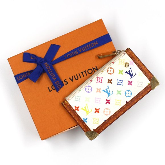 Louis Vuitton Monogram LV Logo Murakami Black Multicolor Key Card Pouch Cles